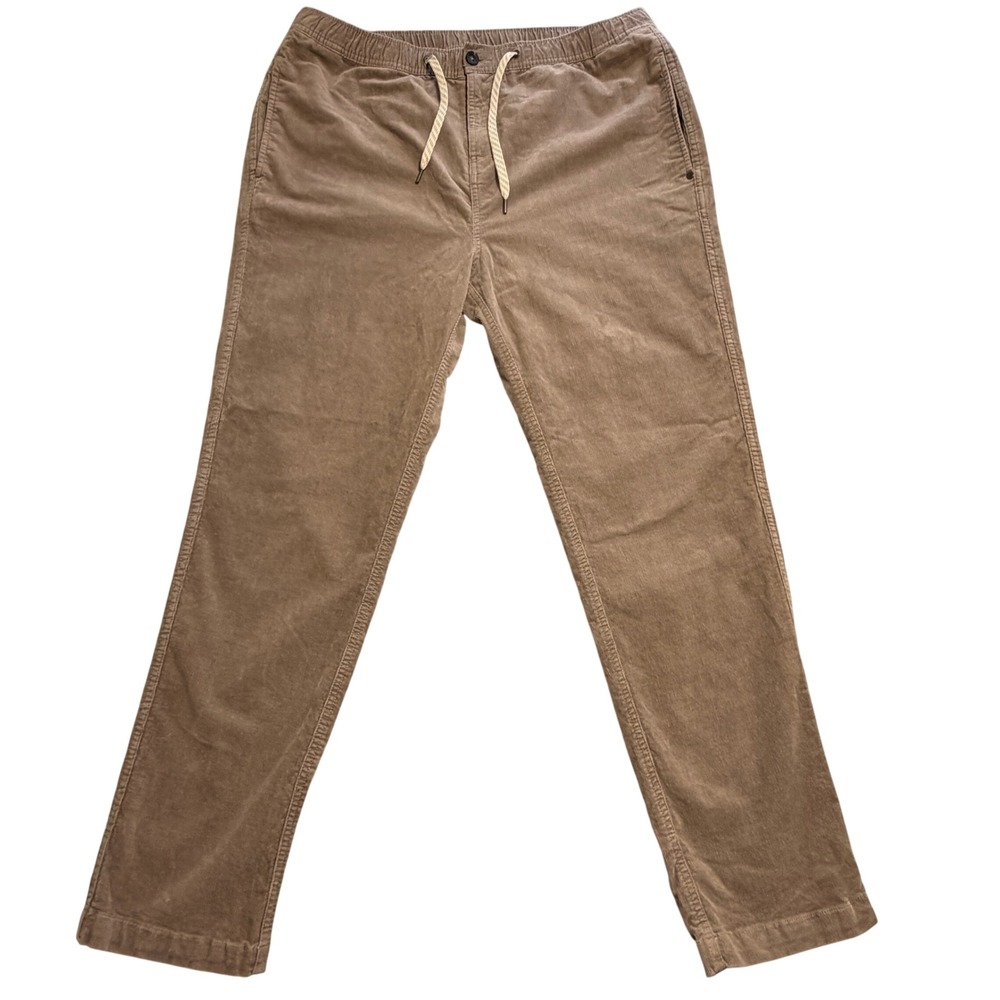 Vuori Optimistic Corduroy Pants Mens XXL Dark Khaki Taupe Elastic Waist V440